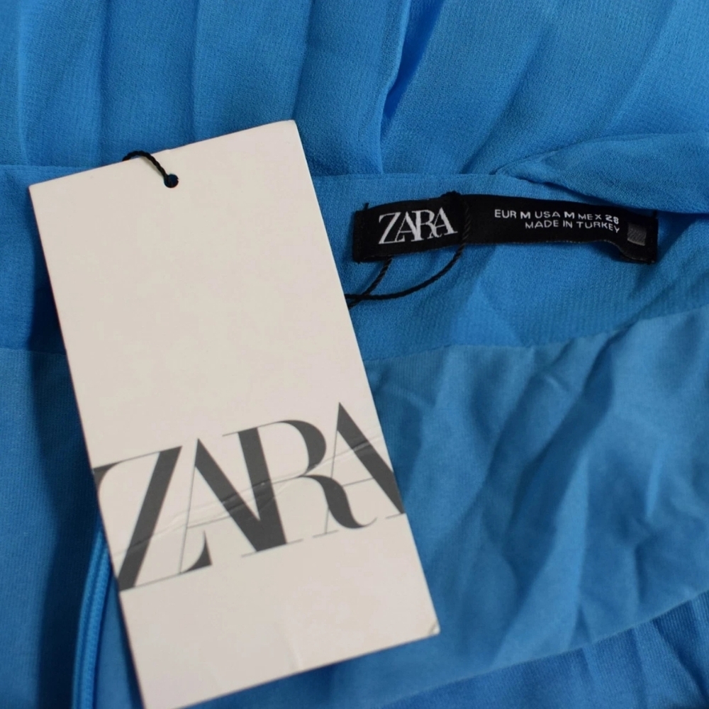 Zara Bright Blue Halter Midi Dress - Picture 9 of 9